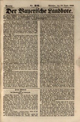 Der Bayerische Landbote Sonntag 18. November 1849