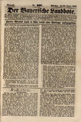 Der Bayerische Landbote Mittwoch 21. November 1849