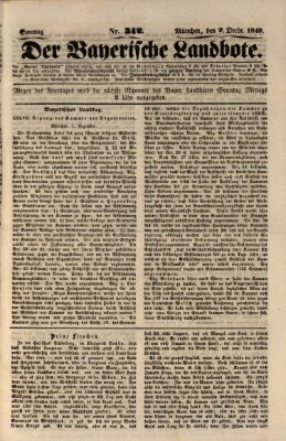 Der Bayerische Landbote Sonntag 9. Dezember 1849