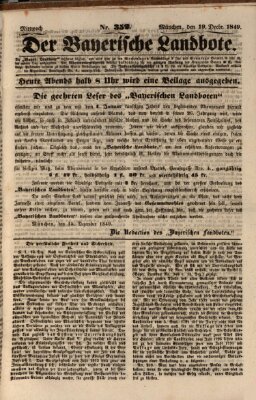 Der Bayerische Landbote Mittwoch 19. Dezember 1849