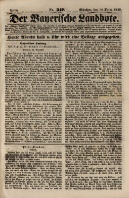 Der Bayerische Landbote Freitag 14. Dezember 1849