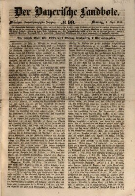 Der Bayerische Landbote Montag 1. April 1850