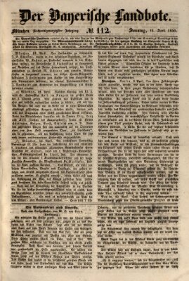 Der Bayerische Landbote Sonntag 14. April 1850