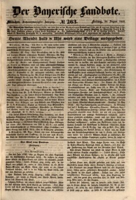 Der Bayerische Landbote Freitag 30. August 1850