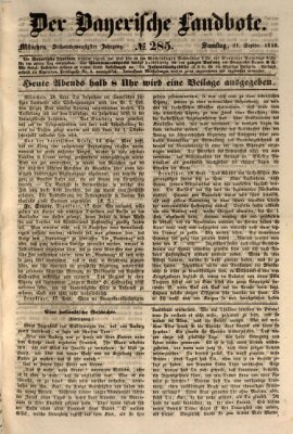 Der Bayerische Landbote Samstag 21. September 1850