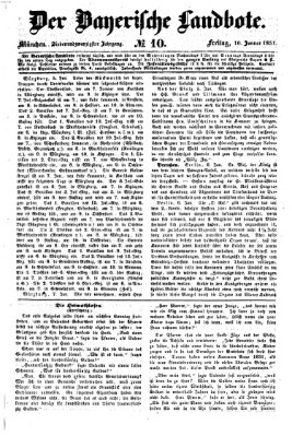 Der Bayerische Landbote Freitag 10. Januar 1851