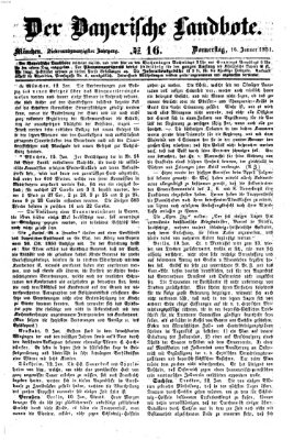 Der Bayerische Landbote Donnerstag 16. Januar 1851