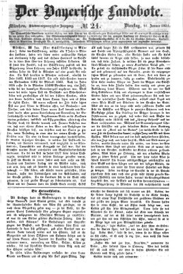 Der Bayerische Landbote Dienstag 21. Januar 1851