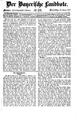 Der Bayerische Landbote Donnerstag 23. Januar 1851