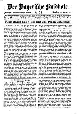 Der Bayerische Landbote Samstag 22. Februar 1851