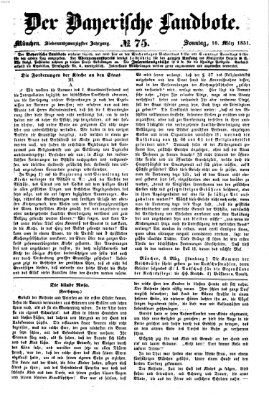 Der Bayerische Landbote Sonntag 16. März 1851