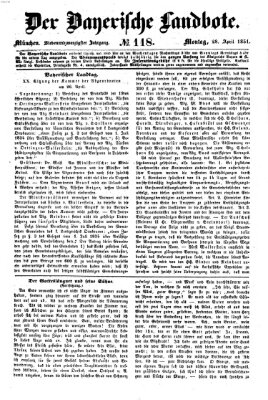 Der Bayerische Landbote Montag 28. April 1851