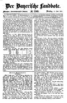 Der Bayerische Landbote Dienstag 15. Juli 1851