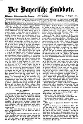 Der Bayerische Landbote Sonntag 10. August 1851