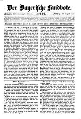 Der Bayerische Landbote Samstag 30. August 1851