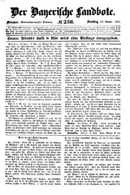 Der Bayerische Landbote Samstag 13. September 1851