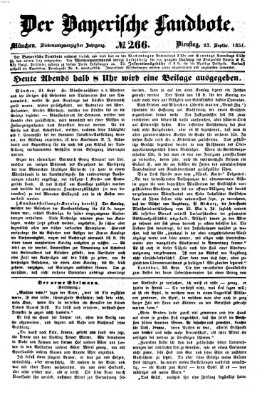 Der Bayerische Landbote Dienstag 23. September 1851