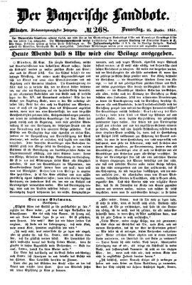 Der Bayerische Landbote Donnerstag 25. September 1851