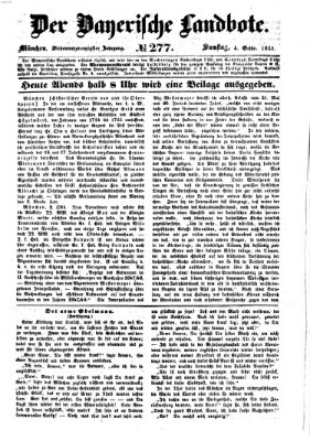 Der Bayerische Landbote Samstag 4. Oktober 1851