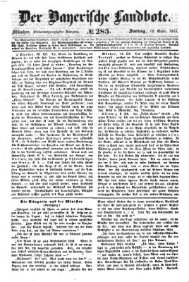 Der Bayerische Landbote Sonntag 12. Oktober 1851