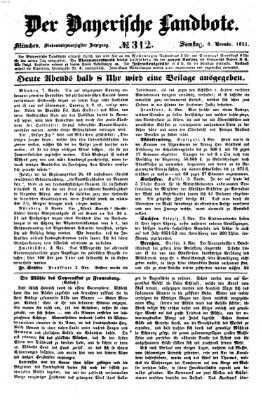 Der Bayerische Landbote Samstag 8. November 1851