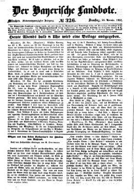 Der Bayerische Landbote Samstag 22. November 1851