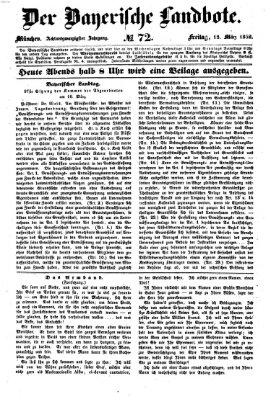 Der Bayerische Landbote Freitag 12. März 1852