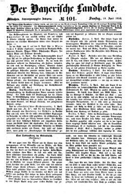 Der Bayerische Landbote Samstag 10. April 1852