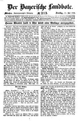 Der Bayerische Landbote Samstag 31. Juli 1852