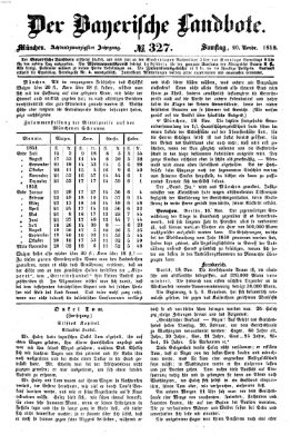 Der Bayerische Landbote Samstag 20. November 1852