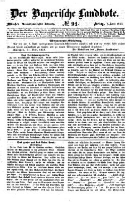 Der Bayerische Landbote Freitag 1. April 1853