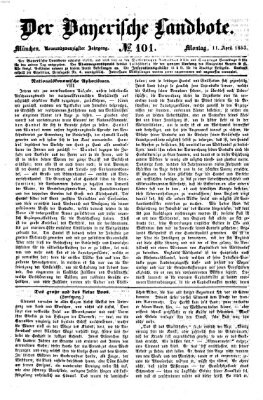 Der Bayerische Landbote Montag 11. April 1853