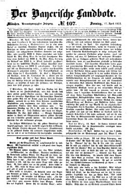 Der Bayerische Landbote Sonntag 17. April 1853