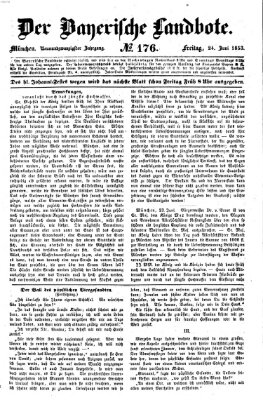 Der Bayerische Landbote Freitag 24. Juni 1853