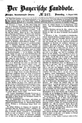 Der Bayerische Landbote Donnerstag 4. August 1853