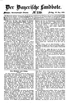 Der Bayerische Landbote Freitag 26. August 1853