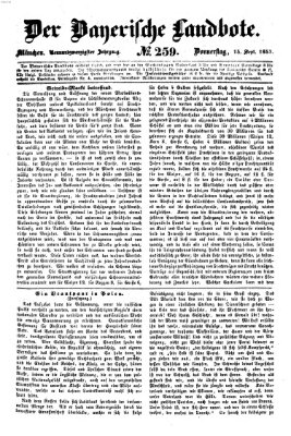 Der Bayerische Landbote Donnerstag 15. September 1853