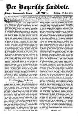 Der Bayerische Landbote Samstag 17. September 1853