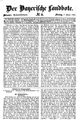 Der Bayerische Landbote Montag 9. Januar 1854