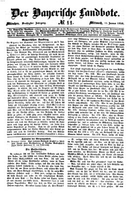 Der Bayerische Landbote Mittwoch 11. Januar 1854