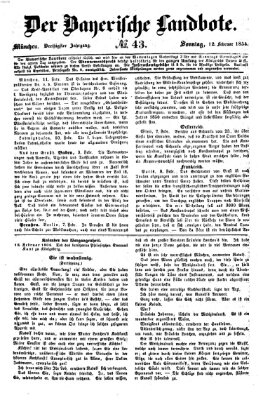 Der Bayerische Landbote Sonntag 12. Februar 1854