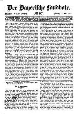 Der Bayerische Landbote Freitag 7. April 1854