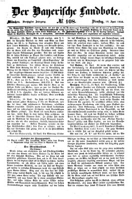 Der Bayerische Landbote Dienstag 18. April 1854