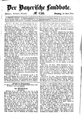 Der Bayerische Landbote Sonntag 30. April 1854