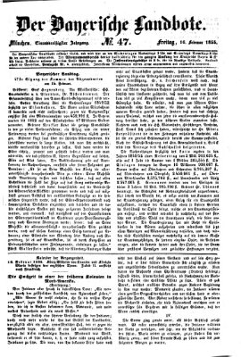 Der Bayerische Landbote Freitag 16. Februar 1855