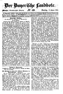 Der Bayerische Landbote Sonntag 18. Februar 1855