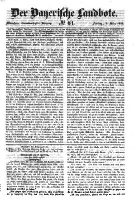 Der Bayerische Landbote Freitag 2. März 1855