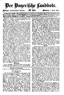 Der Bayerische Landbote Mittwoch 4. April 1855