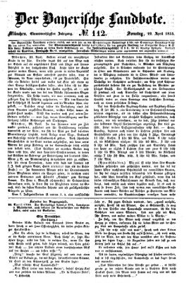 Der Bayerische Landbote Sonntag 22. April 1855