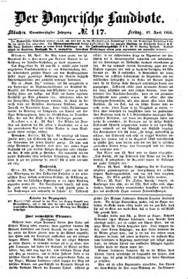 Der Bayerische Landbote Freitag 27. April 1855